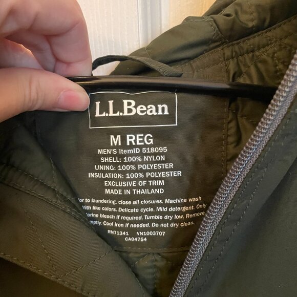 LL Bean Men's Lined Anorak - Green - Medium w/ trim - Picture 3 of 3